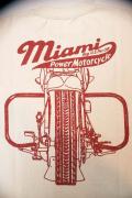 DELUXEWARE (デラックスウエア)　半袖Tシャツ　DLT-1602F　"MIAMI MOTORCYCLE"　ナチュラル
