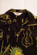 STAR OF HOLLYWOOD (スターオブハリウッド)　半袖オープンカラーシャツ　SH36599　"CARIBBEAN CITY"　ブラック