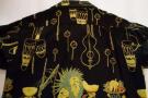 STAR OF HOLLYWOOD (スターオブハリウッド)　半袖オープンカラーシャツ　SH36599　"CARIBBEAN CITY"　ブラック