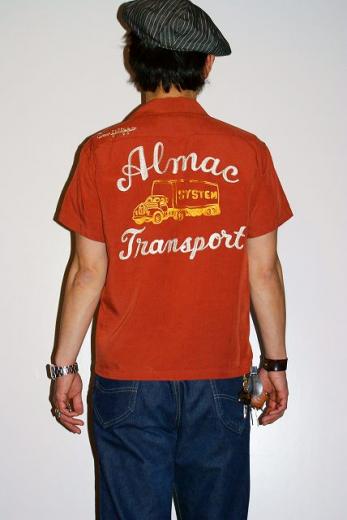 スタイルアイズ/レーヨンボウリングシャツ/SE36167/Almac Transport/ブラウン