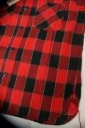 SUGAR CANE (シュガーケーン)　ドビーペーンチェック・半袖ワークシャツ　SC37323　レッド