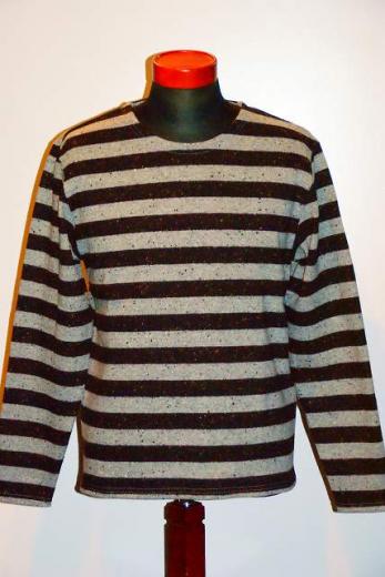 Pherrow's (フェローズ)　ウールボーダー・バスクシャツ　13W-PWBT1-B　グレー杢×ブラック