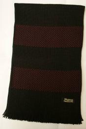Dapper's (ダッパーズ)　ウール・マフラー　1279　"Russell Knitting Woolen Scarf by V.FRAAS"　ブラック/レッド (ボーダー)