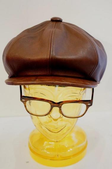 Dapper's (ダッパーズ)　レザーキャスケット　1669　"40’s Style Classic Horsehide Leather Casquette"　ブラウン