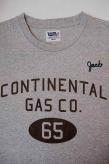 Pherrow's (フェローズ)　7分袖フットボールTシャツ　22S-PBUT1　"CONTINENTAL GAS CO."　H.グレー×オレンジ