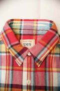 UES (ウエス)　追撚チェックシャツ　501601　ピンク
