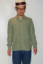 JELADO (ジェラード)　長袖ワークシャツ　JP51104　"Railroader Shirts (レイルローダーシャツ)"　グリーン
