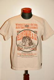 DELUXEWARE (デラックスウエア)　半袖Tシャツ　DLT-1802　"ATSC"　オールドアイボリー