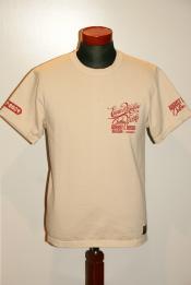 DELUXEWARE (デラックスウエア)　半袖Tシャツ　SDL-1902　"AUGUST CUSTOMS"　アイボリー