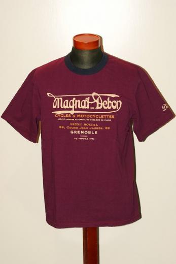 DELUXEWARE (デラックスウエア)　半袖Tシャツ　DLT-1604B　"MAGNAT DEBON"　トップパープル×フットブルー