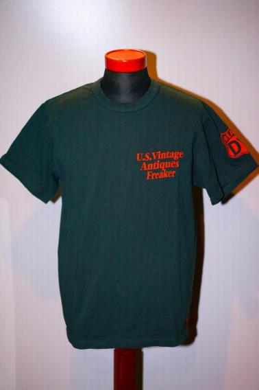 DELUXEWARE (デラックスウエア)　半袖Tシャツ　DLT-2102　"U.S.VINTAGE"　FL.グリーン