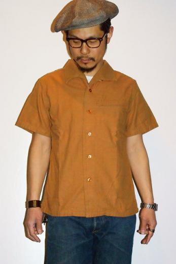 ADJUSTABLE COSTUME (アジャスタブルコスチューム)　イタリアンカラー・半袖シャツ　AS-051　オレンジ