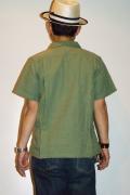 ADJUSTABLE COSTUME (アジャスタブルコスチューム)　イタリアンカラー・半袖シャツ　AS-051　グリーン