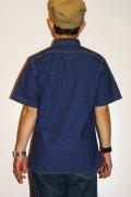 SUGAR CANE (シュガーケーン)　4.5ozポルカドット・半袖ワークシャツ　SC36670　ネイビー・ワンウォッシュ