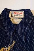 SUGAR CANE (シュガーケーン)　4.5ozポルカドット・半袖ワークシャツ　SC36670　ネイビー・ワンウォッシュ