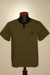 DELUXEWARE (デラックスウエア)　半袖リンガーTシャツ　DRS-19A　"N.G.C."　グリーン×ブラック