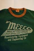 DELUXEWARE (デラックスウエア)　半袖リンガーTシャツ　S69E　"MEECO"　グリーン×マスタード