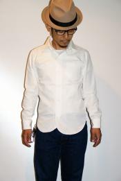 DALEE'S (ダリーズ)　長袖ドレスシャツ　CALICO (キャラコ) with COLLER No.2　ホワイト