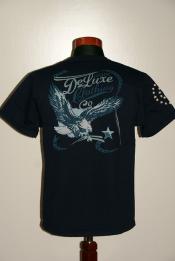 DELUXEWARE (デラックスウエア)　半袖Tシャツ　BRG-19A　"US EAGLE"　ブルーブラック