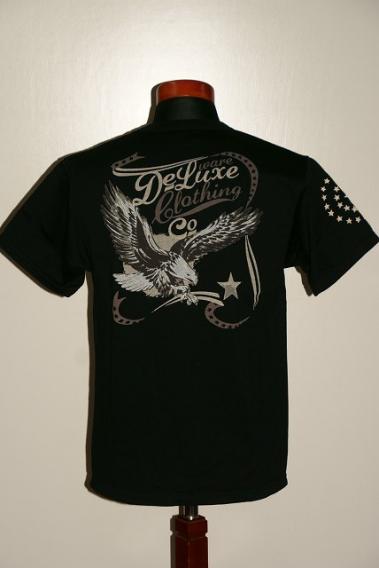 DELUXEWARE (デラックスウエア)　半袖Tシャツ　BRG-19A　"US EAGLE"　ブラック