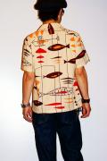 スターオブハリウッド/オープンカラーシャツ/SH35386/MOBILE OF FISH/ベージュ