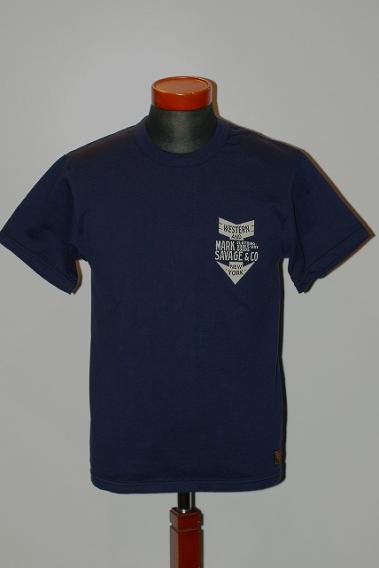 DELUXEWARE (デラックスウエア)　半袖Tシャツ　SDL-2003　"MARK SAVAGE&CO"　F.ブルー
