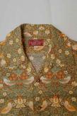 ADJUSTABLE COSTUME (アジャスタブルコスチューム)　半袖オープンカラーシャツ　AS-088-SP　"William Morris Strawberry Thief"　ブラウン