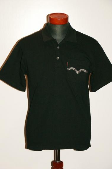 DELUXEWARE (デラックスウエア)　半袖ポロシャツ　OCT-11　"EAGLE STITCH"　ブラック