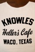 HELLER'S CAFE (ヘラーズカフェ)　半袖Tシャツ　HC-M74　"KNOWLES"　オフ