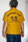 STYLE EYES (スタイルアイズ)　レーヨン・ボウリングシャツ　SE37211　"CHECKERED FLAG"　マスタード