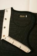 Dapper's (ダッパーズ)　サイドネックヘンリー・半袖Tシャツ　1181　"Classical Jaquard Sideneck Henley Rib Tee"　ブラック