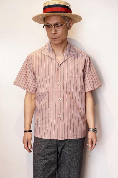 Pherrow's (フェローズ)　半袖イタリアンカラーシャツ　22S-PICS2　ピンク