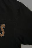 DELUXEWARE (デラックスウエア)　6分袖フットボールTシャツ　URES-07　"ILLINOIS"　ブラック