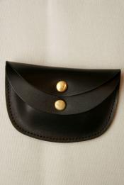 Dapper's (ダッパーズ)　ダブルフラップコインケース　1257　"Double Flap Oval Coin Wallet"　ブラック