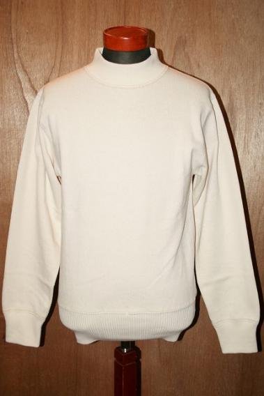 WORKERS (ワーカーズ)　モックネック・カットソー　"USN Cotton Sweater"　ホワイト