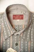 ADJUSTABLE COSTUME (アジャスタブルコスチューム)　長袖ワークシャツ　AS-076　"VINTAGE FABRIC WORK SHIRT"　グレーストライプ