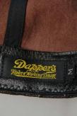 Dapper's (ダッパーズ)　レザーキャスケット　1436　"40's Style Leather Casquette"　ヌメゴート・R.ブラック (ブラウンベース)