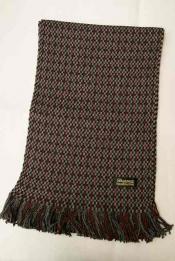 Dapper's (ダッパーズ)　ウール・マフラー　1212　"Russell Knitting Woolen Scarf"　グレー/ブラック (ガンクラブチェック)