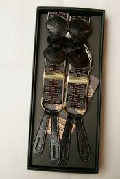 Dapper's (ダッパーズ)　Hバックスタイル・クラシカルサスペンダー　1287A　"Classical Suspenders by Gevaert"　ブラック/レッド×ブラック