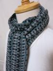 Dapper's (ダッパーズ)　ウール・マフラー　1279　"Russell Knitting Woolen Scarf by V.FRAAS"　グリーン/グレー (ジオメトリー)
