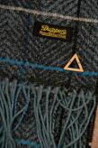 Dapper's (ダッパーズ)　ウール・マフラー　1512　"Wool & Acrylic Knitting Scarf by V.FRAAS"　サックスブルー/ブラック (ヘリンボーンチェック)